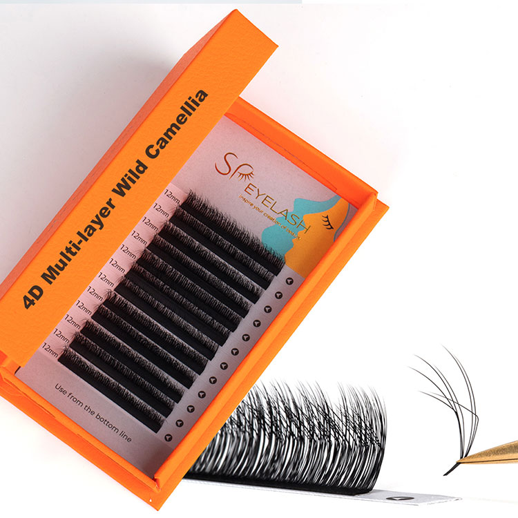 Vícevrstvé 4d nadýchané kamélie Wispy Lashes Extensions